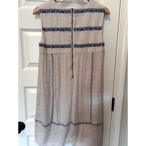 THML Women's Cream & Blue Embroidered Dress, Size M - Picture 10 of 11